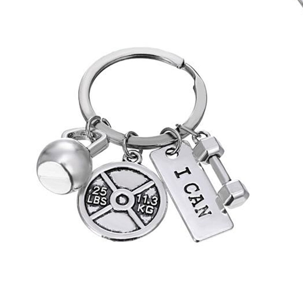 Sports Strength Dumbbell Barbell Kettlebell Key Ring