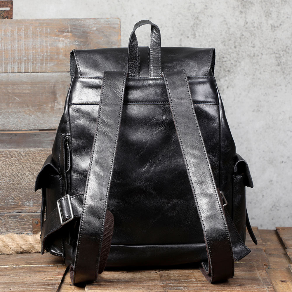 Top Leather Backpack Large Capacity