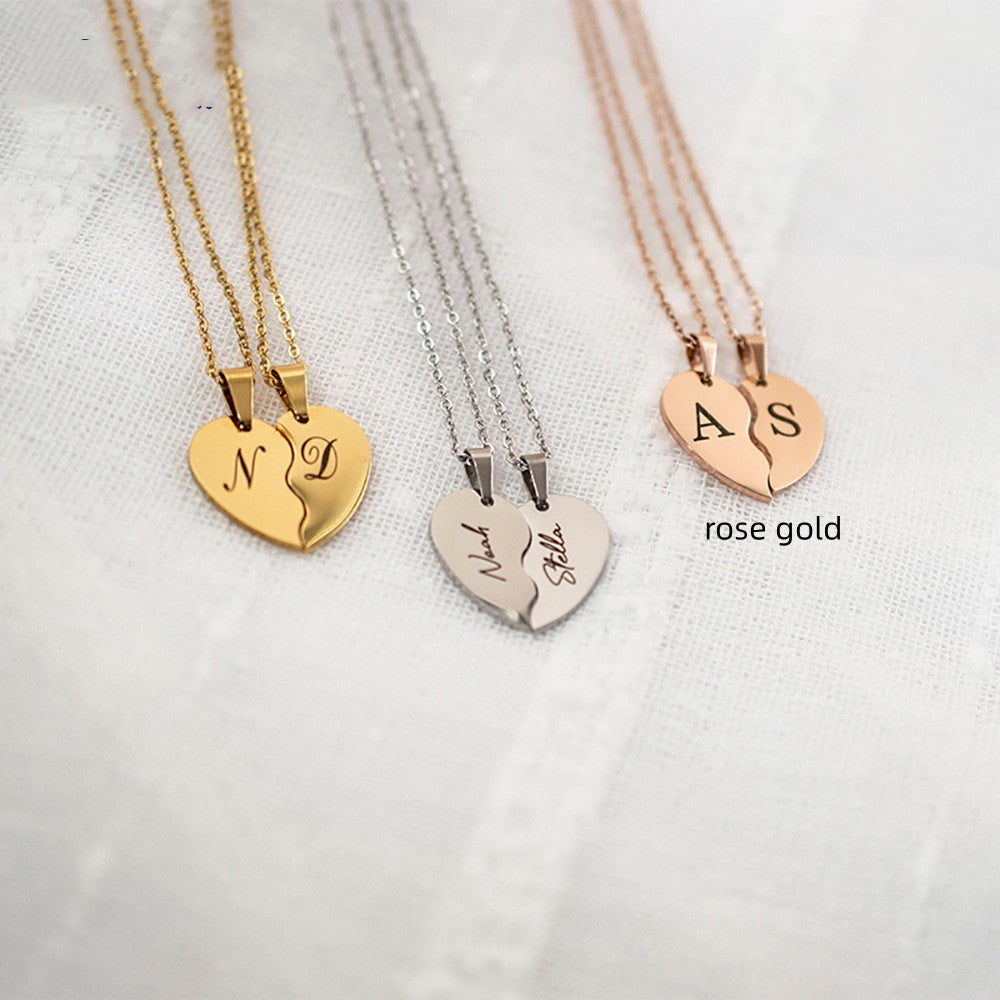 Personalized Stainless Steel Heart-shaped Necklace