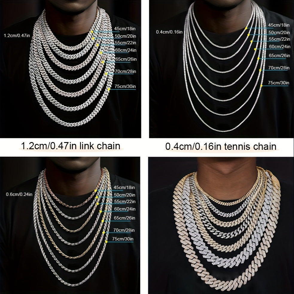 Hip Hop Diamond Chunky Necklace Zinc Alloy Diamond