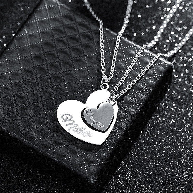 Heart-shaped Stitching Stainless Steel Necklace