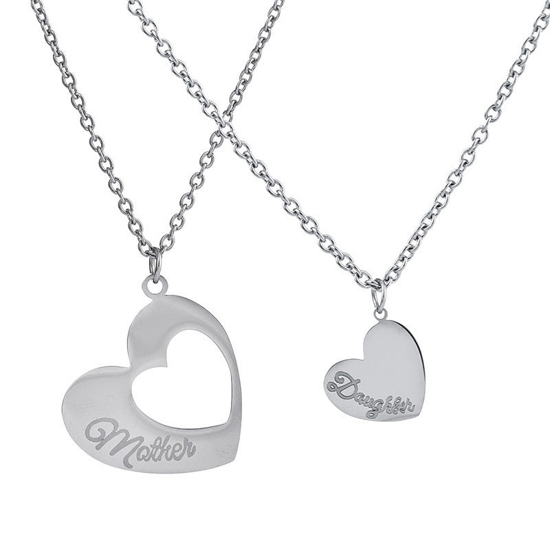 Heart-shaped Stitching Stainless Steel Necklace