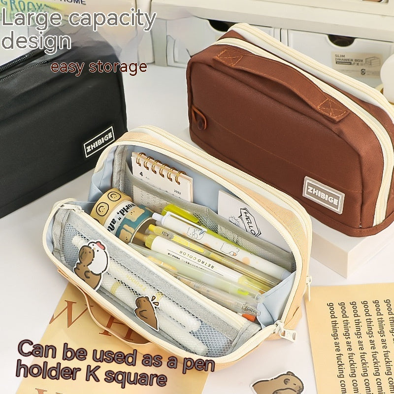 Double-sided Large Capacity Student Pencil Bag