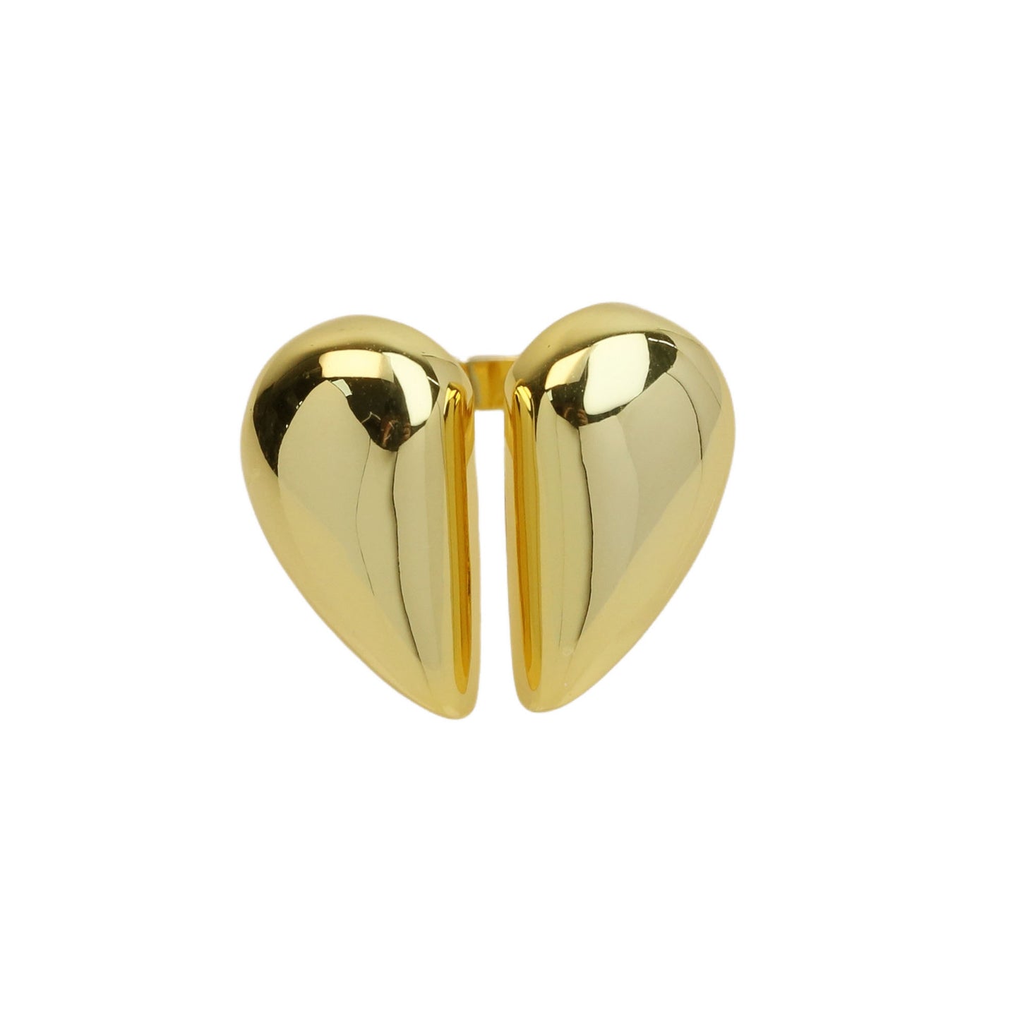 Brass Valentine's Day Glossy Heart Shape Peach Heart Ring