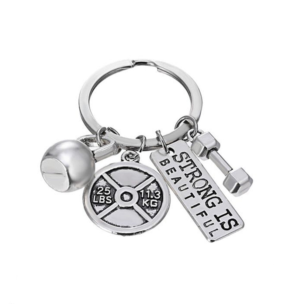 Sports Strength Dumbbell Barbell Kettlebell Key Ring